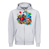 Heather Grey autism sunflower gnome Zipper Hoodie - Zillion Design Studio
