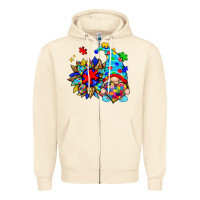 Sandshell autism sunflower gnome Zipper Hoodie - Zillion Design Studio