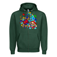 Sports Green autism sunflower gnome Zipper Hoodie - Zillion Design Studio
