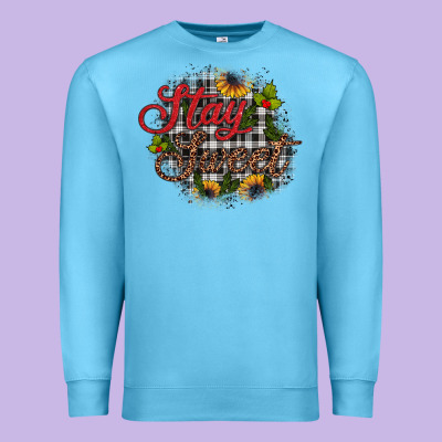 Stay Sweet Wood Slice Ornament Premium Sweatshirt Designed By Jahusdesignshop
