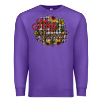 Purple stay sweet wood slice ornament Premium Sweatshirt - JahusDesignShop