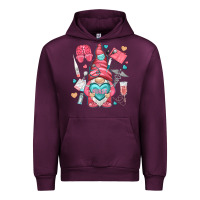 Mauve Wine nurse with heart Urban Hoodie - NancyCooperArtShop