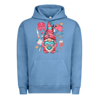 Pigment Pebble Blue nurse with heart Urban Hoodie - NancyCooperArtShop