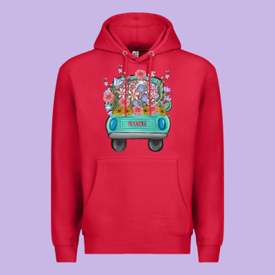 Truck With Flowers Malia Premium Hoodie Designed By Maliassmallbusiness