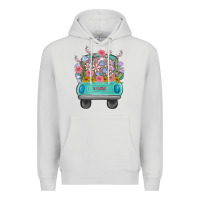Dove Grey truck with flowers malia Premium Hoodie - MaliasSmallBusiness