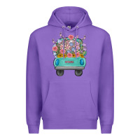 Purple truck with flowers malia Premium Hoodie - MaliasSmallBusiness