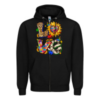 Black autism love Zipper Hoodie - Zillion Design Studio