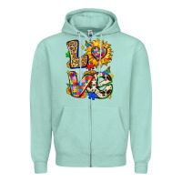 Seafoam autism love Zipper Hoodie - Zillion Design Studio