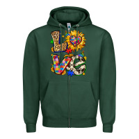 Sports Green autism love Zipper Hoodie - Zillion Design Studio