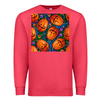 Cardinal halloween pumpkin and candy seamless pattern Premium Sweatshirt - BundleAndBundleShop