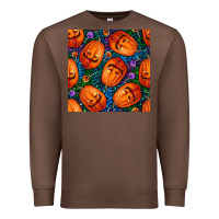 Chestnut halloween pumpkin and candy seamless pattern Premium Sweatshirt - BundleAndBundleShop