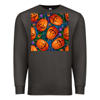 Smoke halloween pumpkin and candy seamless pattern Premium Sweatshirt - BundleAndBundleShop