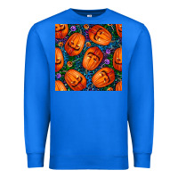 True Royal halloween pumpkin and candy seamless pattern Premium Sweatshirt - BundleAndBundleShop
