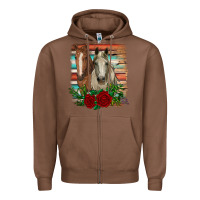 Chestnut horses with roses Zipper Hoodie - RanaPortraitStore