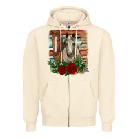 Sandshell horses with roses Zipper Hoodie - RanaPortraitStore