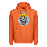 Carrot Sunflower Glasses Donkey Premium Hoodie - RanaPortraitStore