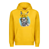 Lemon Sunflower Glasses Donkey Premium Hoodie - RanaPortraitStore
