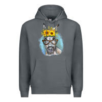 Rock Sunflower Glasses Donkey Premium Hoodie - RanaPortraitStore
