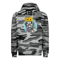 Slate Camo Sunflower Glasses Donkey Premium Hoodie - RanaPortraitStore