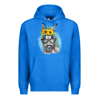True Royal Sunflower Glasses Donkey Premium Hoodie - RanaPortraitStore