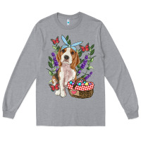 Heather Grey Easter Beagle Long Sleeve Tee - RanaPortraitStore