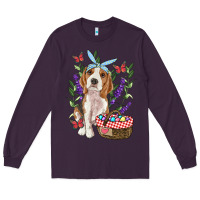 Plum Easter Beagle Long Sleeve Tee - RanaPortraitStore