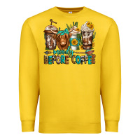 Lemon moody before coffee longhaired cow coffee Premium Sweatshirt - Jasminsmagicworld