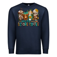 Navy moody before coffee longhaired cow coffee Premium Sweatshirt - Jasminsmagicworld