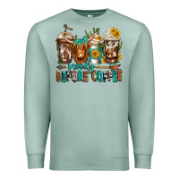 Seafoam moody before coffee longhaired cow coffee Premium Sweatshirt - Jasminsmagicworld