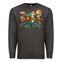 Smoke moody before coffee longhaired cow coffee Premium Sweatshirt - Jasminsmagicworld
