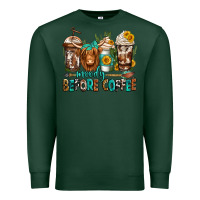 Sports Green moody before coffee longhaired cow coffee Premium Sweatshirt - Jasminsmagicworld