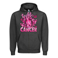 Charcoal Heather Tackle Cancer with Sunflower Zipper Hoodie - texasbilliewilder