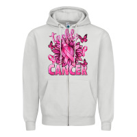 Dove Grey Tackle Cancer with Sunflower Zipper Hoodie - texasbilliewilder