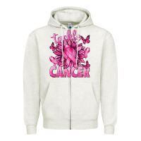 Oatmeal Heather Tackle Cancer with Sunflower Zipper Hoodie - texasbilliewilder