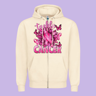 Tackle Cancer With Sunflower Zipper Hoodie Designed By Texasbilliewilder