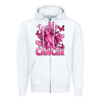 White Tackle Cancer with Sunflower Zipper Hoodie - texasbilliewilder