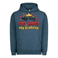 Pigment Midnight Navy my day my way my birthday Urban Hoodie - MaliasSmallBusiness