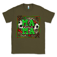 Army Green soccer mama with leopard Classic Tee - Zillion Design Studio