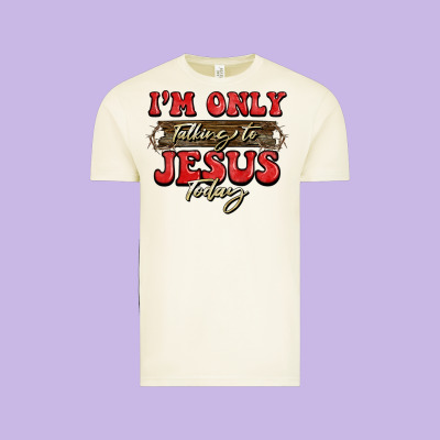 I'm Only Talking To Jesus Today Christmas Vintage Tee Designed By Barkaloodesign