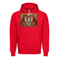Red horses with bandanas Zipper Hoodie - RanaPortraitStore