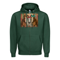Sports Green horses with bandanas Zipper Hoodie - RanaPortraitStore