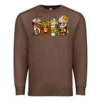 Chestnut longhaired cow coffee Premium Sweatshirt - Jasminsmagicworld