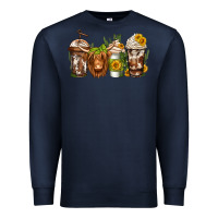 Navy longhaired cow coffee Premium Sweatshirt - Jasminsmagicworld