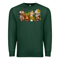 Sports Green longhaired cow coffee Premium Sweatshirt - Jasminsmagicworld