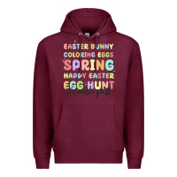 Burgundy easter bunny spring Premium Hoodie - MaliasSmallBusiness