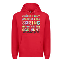 Red easter bunny spring Premium Hoodie - MaliasSmallBusiness