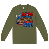 Army Green one nation under god Long Sleeve Tee - Zillion Design Studio
