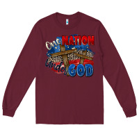 Burgundy one nation under god Long Sleeve Tee - Zillion Design Studio