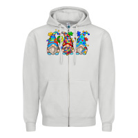 Dove Grey autism gnomes Zipper Hoodie - Zillion Design Studio