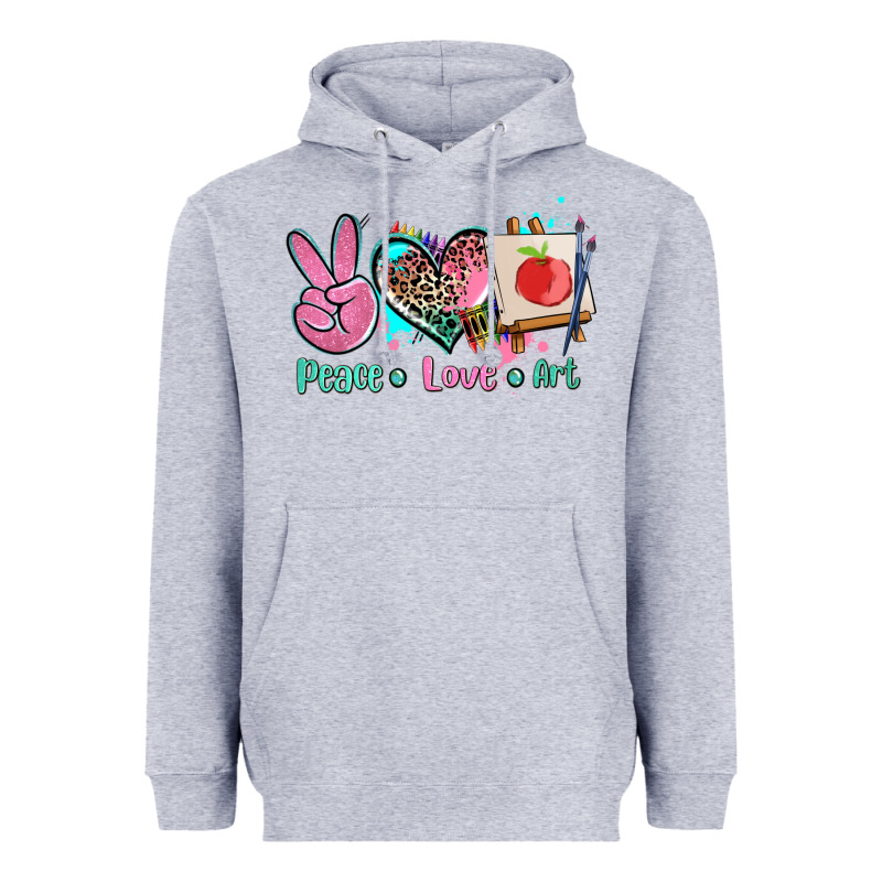 Peace Love Art   Ado Heavyweight Hoodie by AdoDesignShop | Teevron